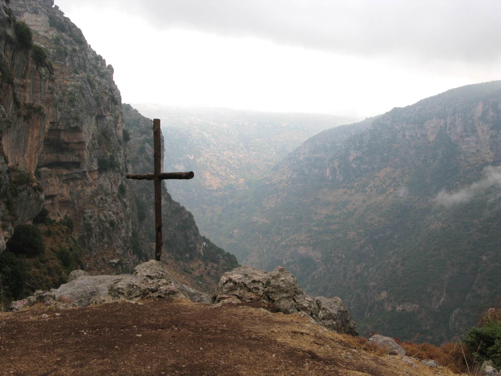 Cross overlooking Lebanese mountains