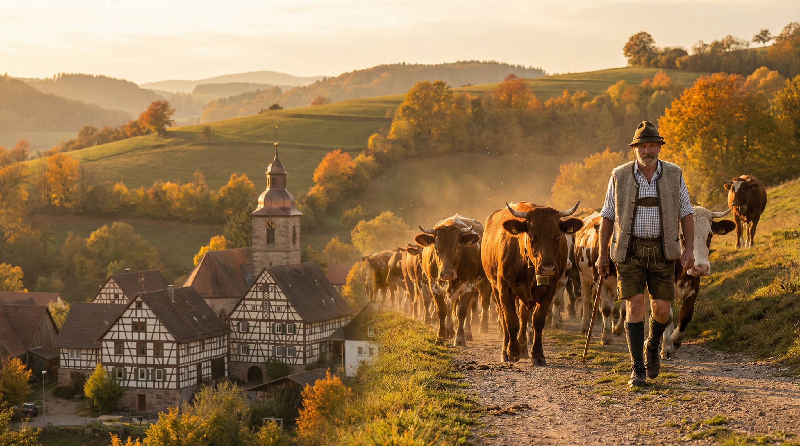 German cattle driver in Baden-Württemberg